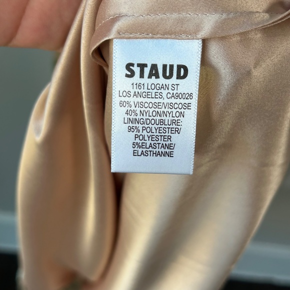 Staud size 12 Dianna midi slip dress floral burnout velvet tan green NEW - Picture 14 of 15